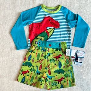 Andy & Evan 2-piece rash guard + swim trunks size 4 NWT
